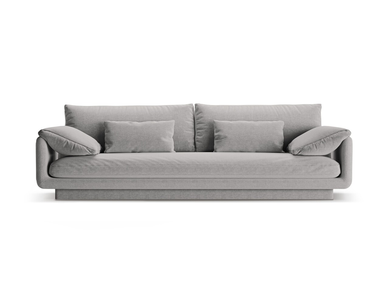 Canapea 4 locuri, Torino-211, Micadoni Home, 250x103x83 cm, tesatura structurata chenille, gri deschis - imagine 6